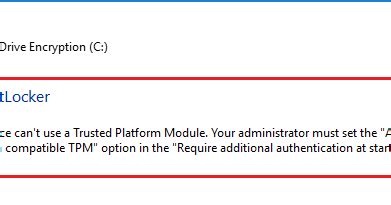 Image result for BitLocker This Device Can't Use a Trusted Platform Module