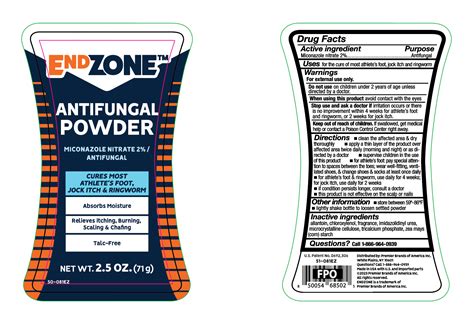 Anti-fungal Powder Miconazole Nitrate: Details from the FDA, via OTCLabels.com