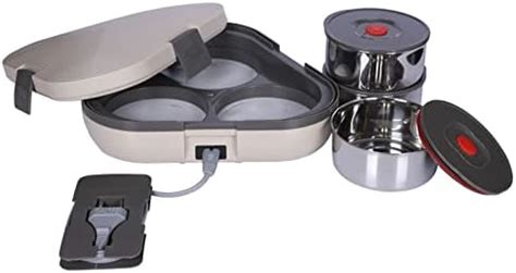 Buy CELLO Atom Electric Stainless Steel Lunch Box with 2 Containers ...