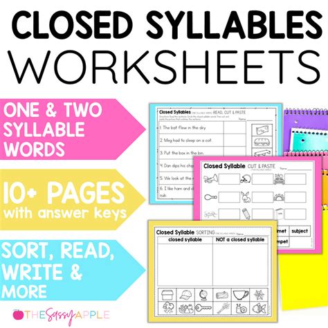 Closed Syllables Examples Worksheet 的图像结果