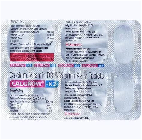 Calgrow-K2 - Strip of 10 Tablets : Amazon.in: Health & Personal Care