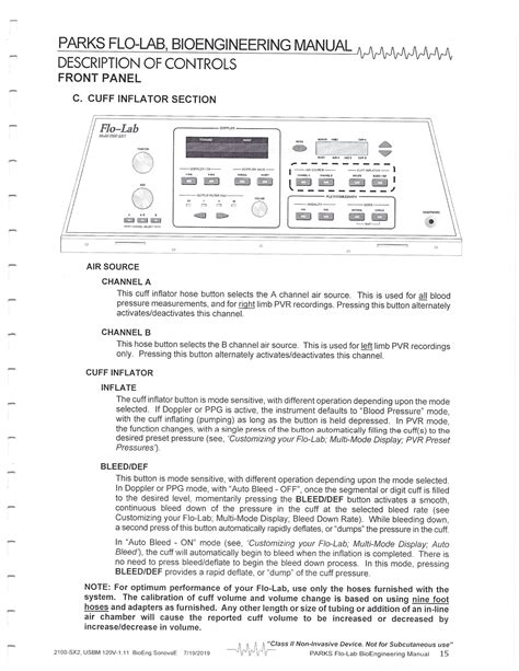 PARKS Flo-Lab 2100-SX2 User manual