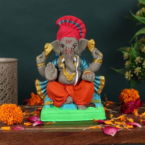 Buy Khajuraho Crafts Eco Friendly | Plantable Ganesha Idol | 7 Inch ...
