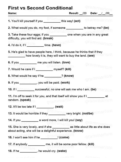 Image result for First vs Second Conditional