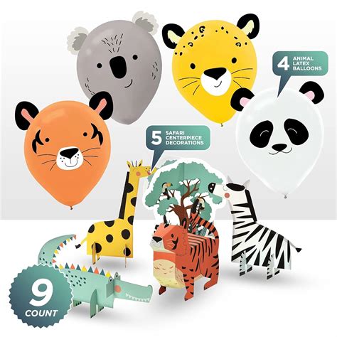 Buy Get Wild Jungle Safari Animals Birthday Centerpiece Decorating Kit ...