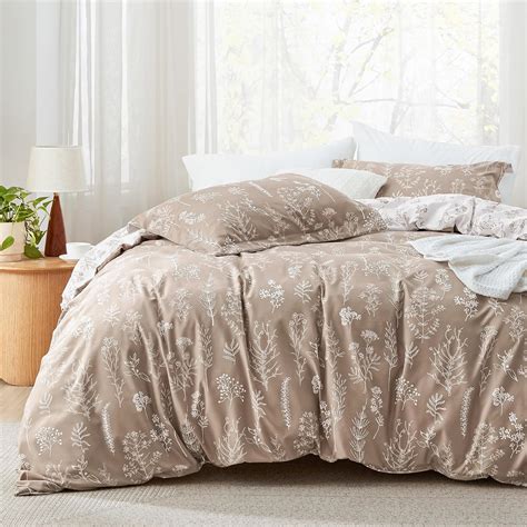 Amazon.com: Bedsure Full Comforter Set - Light Taupe Bed Set, 3 Pieces ...