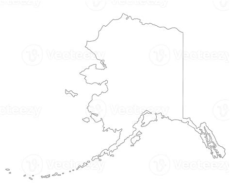 Alaska outline boundary map, Alaska state map 57118784 PNG