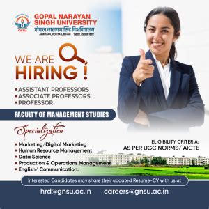 Career | Gopal Narayan Singh University