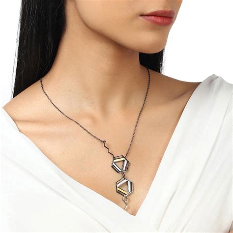 Benzene Black Rhodium Brass Necklaces – VOYLLA