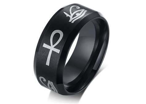 Buy Egypt Eye of Horus Ankh Cross Ring Stainless Steel Online at Lowest ...