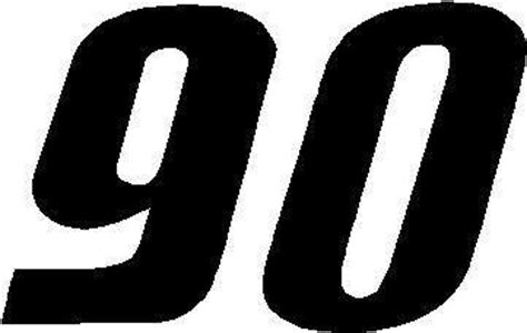 NASCAR Decals :: 90 Race Number Solid Decal / Sticker