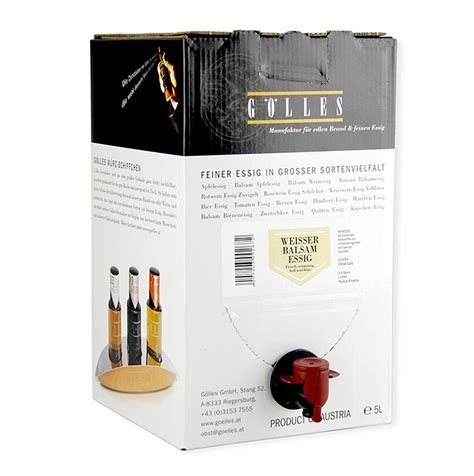 Golles biely balzamovy vinny ocot 6% Acid, 5l sacok v krabicke, 5 ...