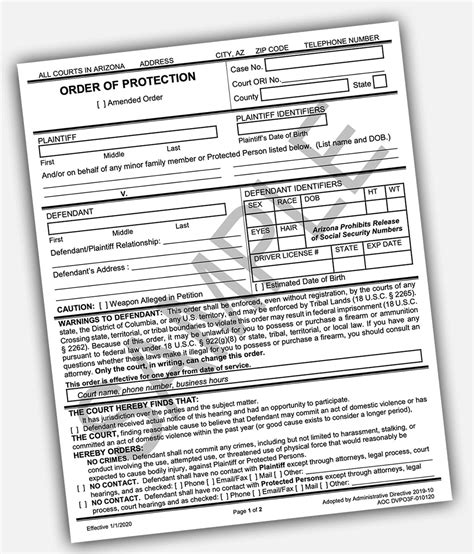 Arizona Order of Protection & Injunction Against Harassment - Schill Law Group