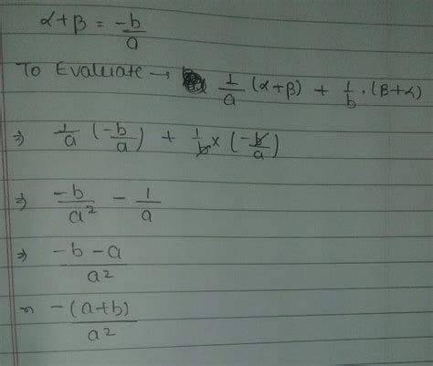 if alpha and beta are the zeroes of the quadratic polynomial f(x)=ax2 ...