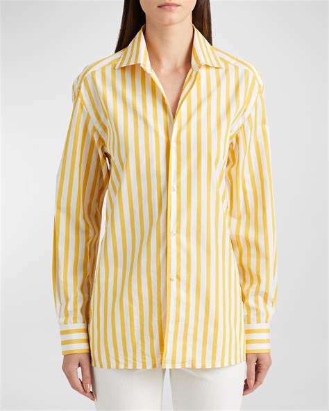 Ralph Lauren Collection Adrien Tropical-Print Collared Linen Shirt ...