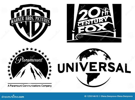 Set of the Most Famous Film Studios Logos Editorial Image ...