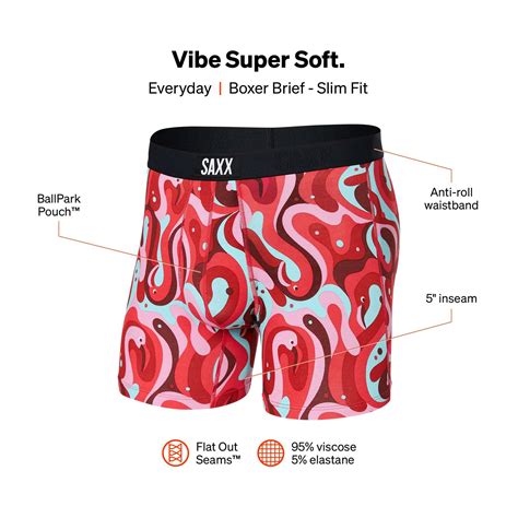 Saxx Underwear Vibe Supersoft 1 Pack Boxer Briefs - Lava Lamp Flamingo – Trunks and Boxers