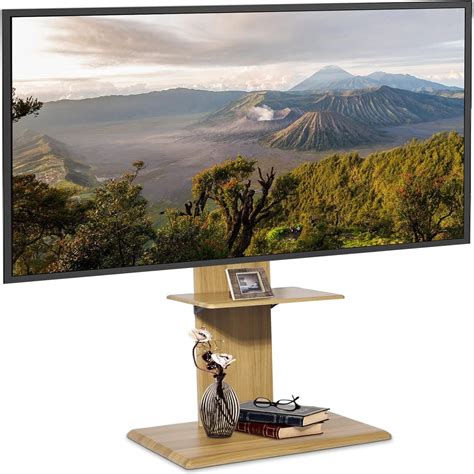 Universal Floor TV Stand with Height Adjustable and Media Shelf for 32 ...