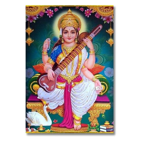 Saraswati Maa | Hindu Goddess Posters for Wall | A3 and A4 sizes | 400 ...