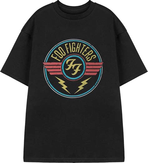 Foo Fighters Mens T-Shirt | Lightning Black Short Sleeved | Graphic Tee ...