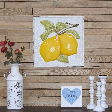Providence Lemon Metal Wall Art, 17"