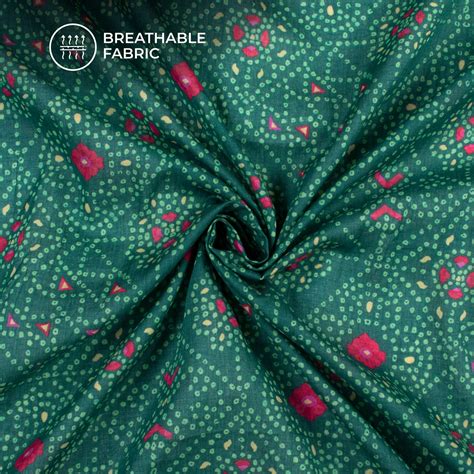 Lovely Bandhanii Digital Print Pure Cotton Mulmul Fabric – Fabcurate