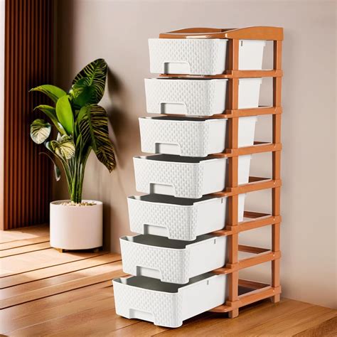 Kuber Industries 7-Layer & 57 Ltr Plastic Drawer Storage Organiser ...