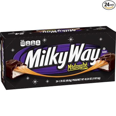 Milky Way Midnight Dark Chocolate Candy Bars, Full Size 1.76 oz, Pack ...