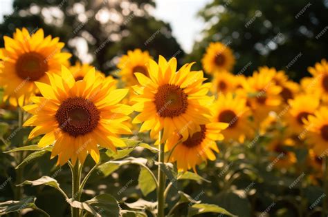 Premium AI Image | Beautiful display of Sunflower gardens