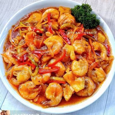 Udang Tahu Asam Manis   Resep masakan, Resep makanan  