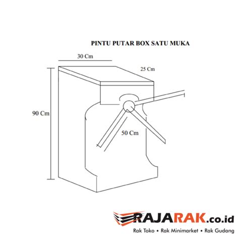 PINTU PUTAR ANTRIAN 1 ARAH BOX SINGLE TANPA COUNTER