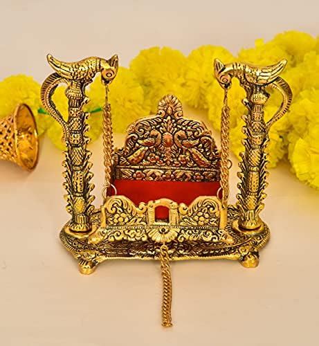Buy Nirmal Handicraft Gold Metal Handicraft Pooja Jhula | Swing| Palana ...