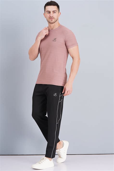 Black track pant for men with piping design on sides – Brillco