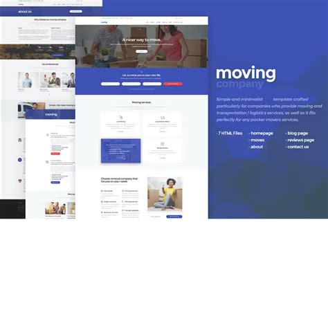 Free Moving Company Website Template - MasterBundles