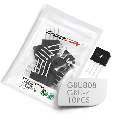(Pack of 10 Pieces) Chanzon GBU808 Bridge Rectifier Diode 8A 800V GBU-4 ...