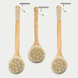 Milaan Professional Dry Skin Brush Handle Body Bristle Bath Massager ...