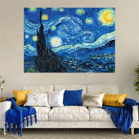 The Starry Night (1889) - Vincent Van Gogh | Vincent Van Gogh Canvas Print | Vincent Van Gogh ...
