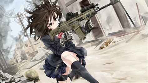 Anime Girls With Gun HD Wallpapers - Wallpaper Cave