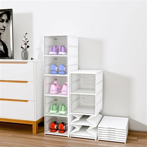 Kuber Industries Plastic Shoe Rack (5-Layer) Foldable Sneakers Box ...