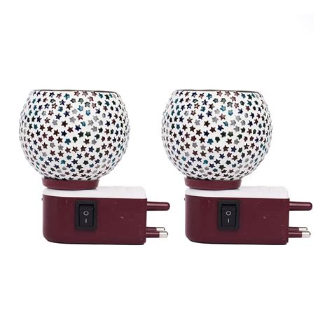 Plug in Camphor Diffuser,Glass Kapoor Dani & Aroma Oil Diffuser with On ...