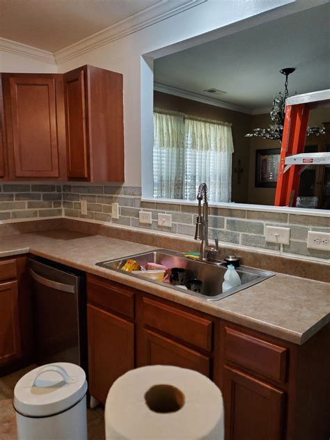 Faux Brick Backsplash Kitchen DIY Kitchen Faux Brick Backsplash