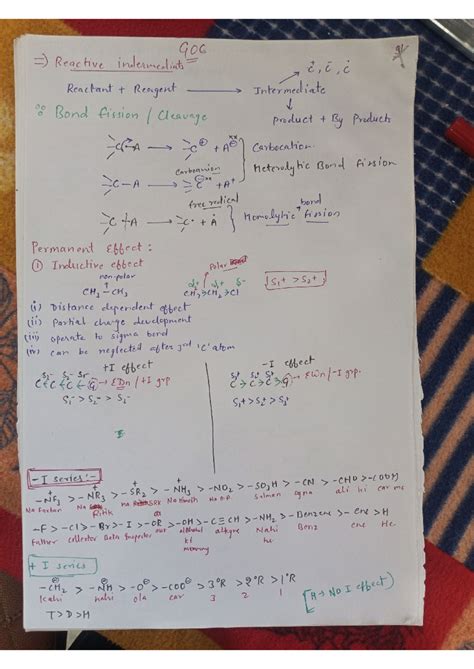 Goc notes - Best - GOC Reactive intermediats C, c, C Reactant Reagent ...