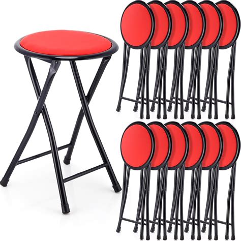 Suzile 12 Pcs Folding Stool 18'' Foldable Bar Stool India | Ubuy