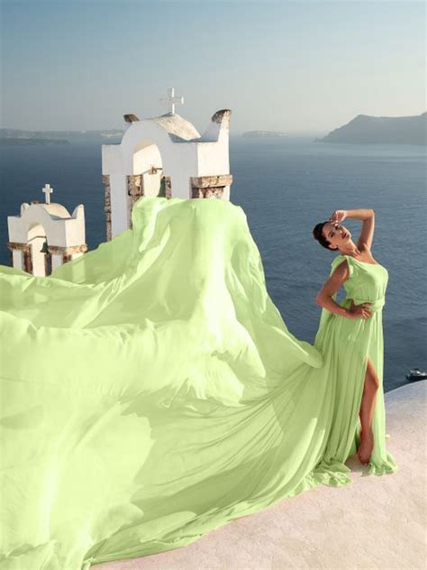 Green One shoulder Long Flying Dress – Plum and Peaches