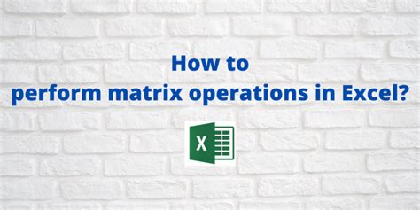 How to Solve Matrix Using Excel 的图像结果
