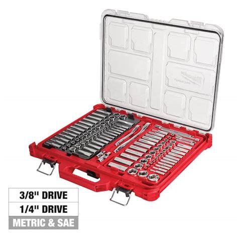 Buy 38 in. and 14 in. Drive SAEMetric Ratchet and Socket Mechanics Tool ...