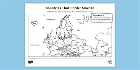 Countries That Border Sweden Map Activity