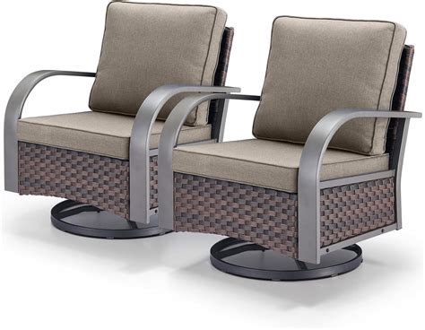 Amazon.com: Outdoor Swivel Rocker Patio Chairs Set of 2, Heavy Duty ...