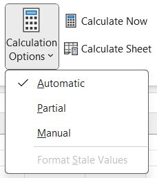 Calculation Options 的图像结果