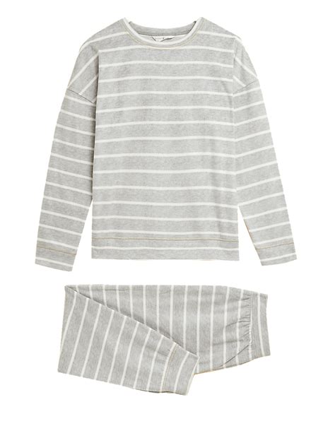 Buy Fleece Striped Pyjama Set at Marks & Spencer